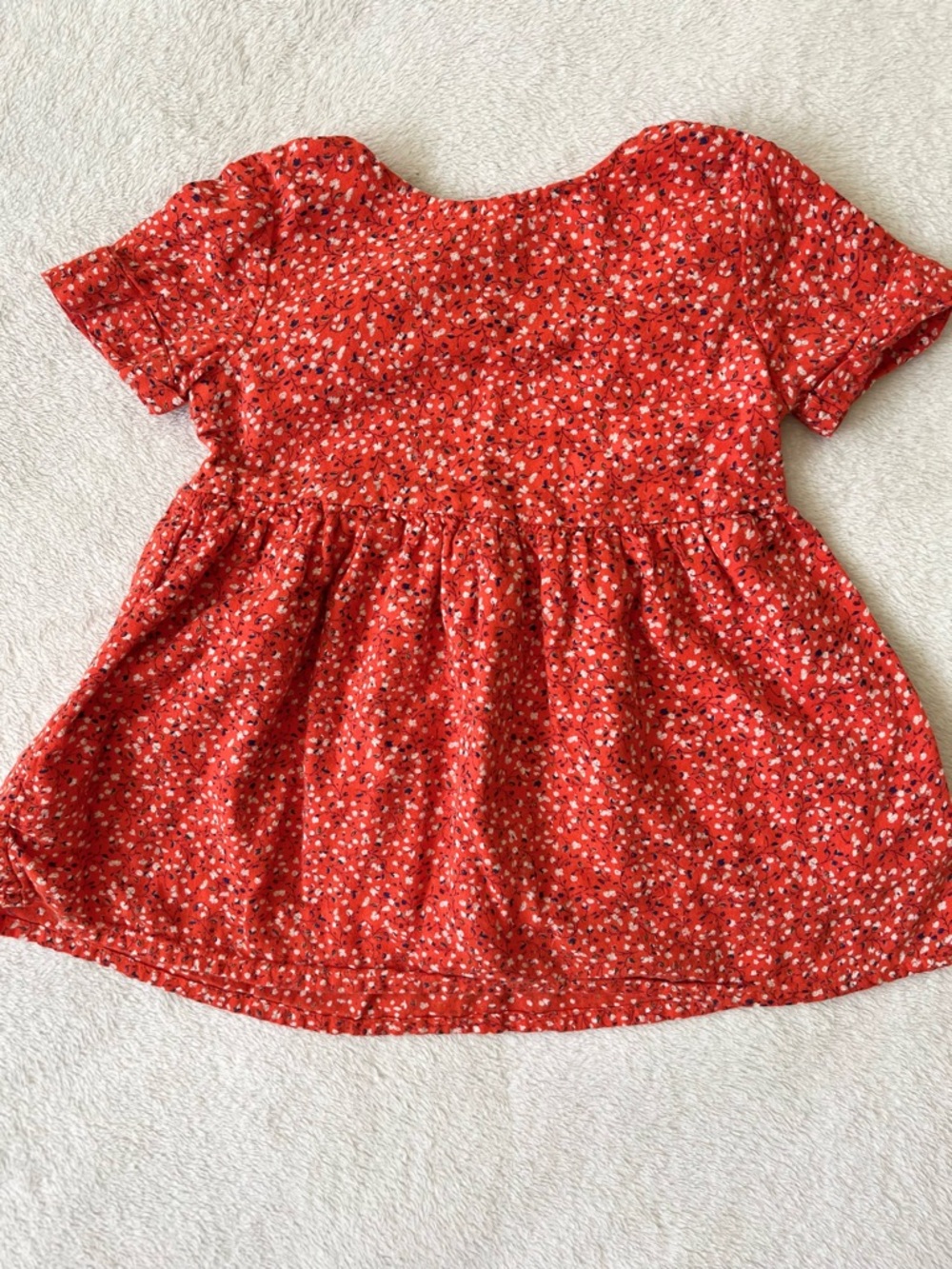 Old Navy Red Floral Short Sleeve Dress